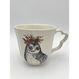 TABLETOPS UNLIMITED Merry Christmas Ceramic Owl Coffee Tea Mug Cup